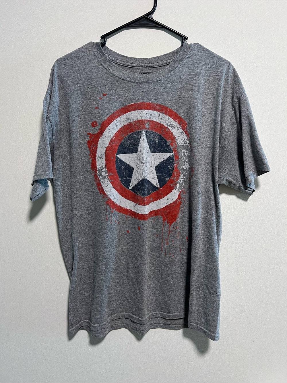 Marvel Gray Captain America Shield Short Sleeve Tee